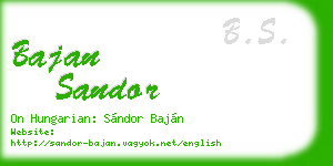 bajan sandor business card
